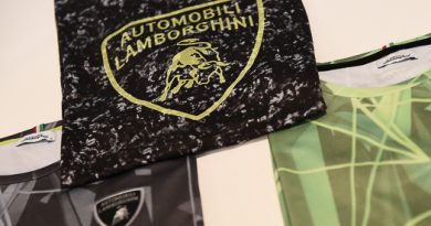MILAN, ITALY - JANUARY 14: Items of clothing by Collezione Automobili Lamborghini FW 2018/19 are displayed during Collezione Automobili Lamborghini and the Super Suv Urus cocktail party held at Tortona 32 as part of Milan Men's Fashion Week Fall/Winter 2018/19 on January 14, 2018 in Milan, Italy. (Photo by Stefania M. D'Alessandro/Getty Images for Lamborghini)